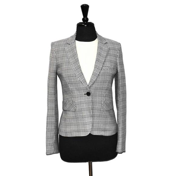 Veronica Beard Jackets & Blazers - B0 NEW VERONICA BEARD Navy & White Plaid Single Button Jacket Blazer Size 2